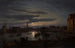 van de haven van Kopenhagen bij maanlicht - Johan Christian Dahl — weergave van het kunstwerk