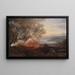 Eruption of Mount Vesuvius - Johan Christian Dahl — framed artwork on a wall