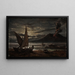 Eruption of Vesuvius by moonlight - Johan Christian Dahl — framed artwork on a wall