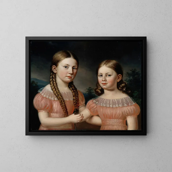 Jacobina en Helena Simelius - Johan Erik Lindh — ingelijst kunstwerk aan de muur