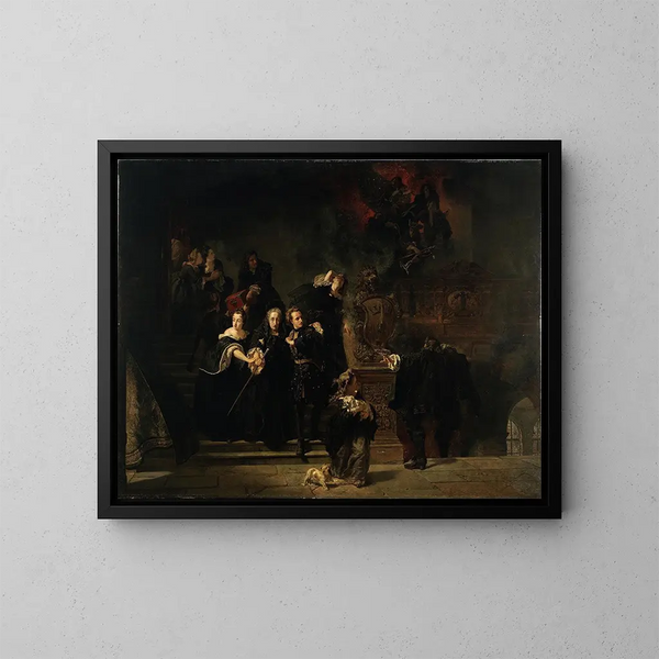 L'incendie du Palais Royal de Stockholm, 7 mai 1697 - Johan Fredrik Höckert — ingelijst kunstwerk aan de muur
