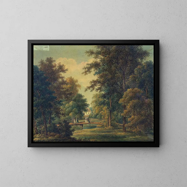Residentie van de magistraat Heurlin in Truveholm in Västergötland - Johan Fredrik Julin — ingelijst kunstwerk aan de muur