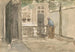 uitzicht op een binnenplaats vanaf de atelier van de kunstenaar in de Kazernestraat in Den Haag - Johan Hendrik Weissenbruch — weergave van het kunstwerk