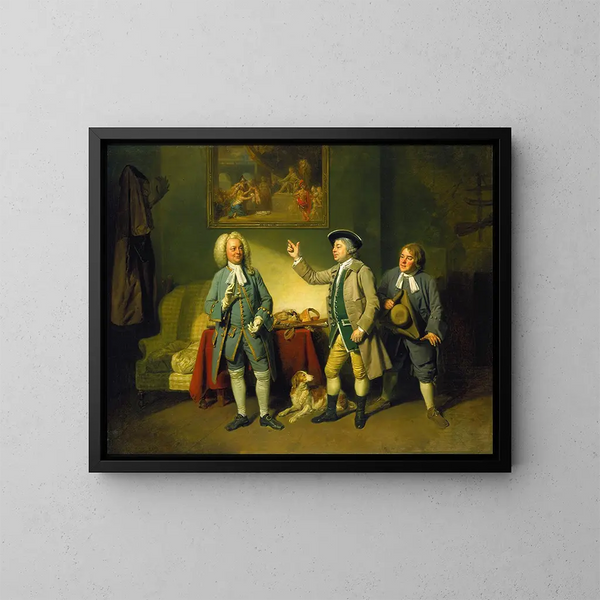 scène van een liefde in een dorp - Johan Joseph Zoffany — ingelijst kunstwerk aan de muur