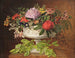 Bloemen in een salontafel op een marmeren vensterbank met een beuken tak - Johan Laurentz Jensen — weergave van het kunstwerk