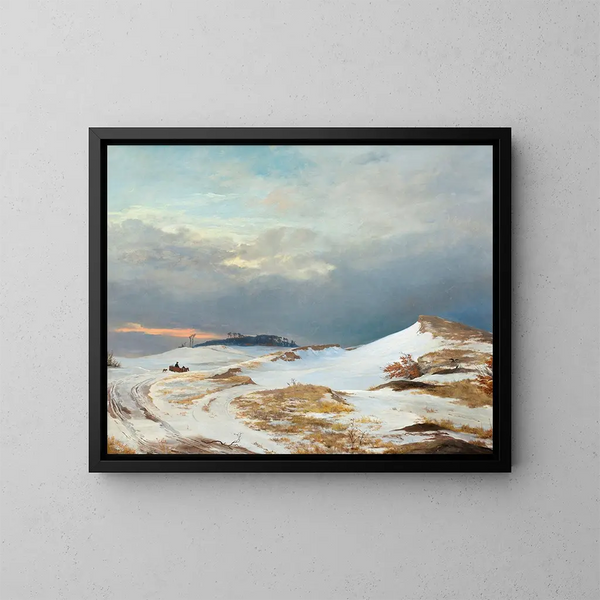Landschap met een personage uit Noord-Zeeland - Johan Thomas Lundbye — ingelijst kunstwerk aan de muur