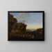 Italiaanse landschapsschilderij met figuren - Johan van Haensbergen — ingelijst kunstwerk aan de muur