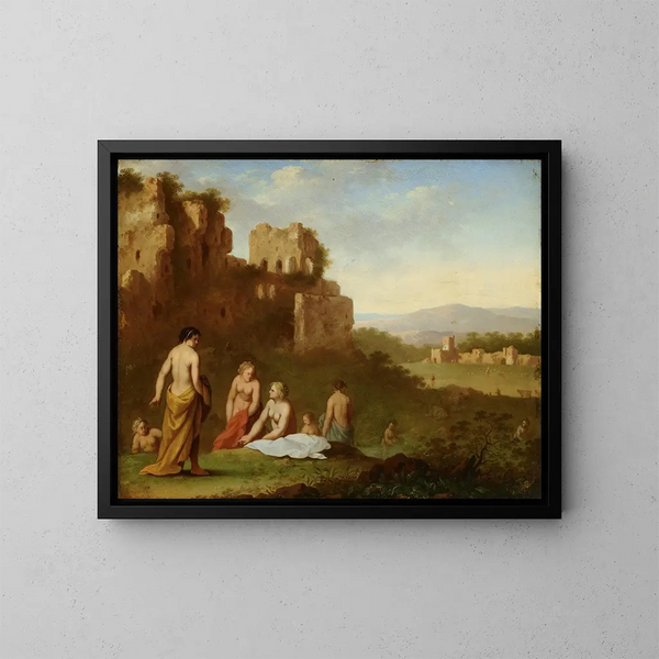 Nymphe se baignant - Johan van Haensbergen — ingelijst kunstwerk aan de muur