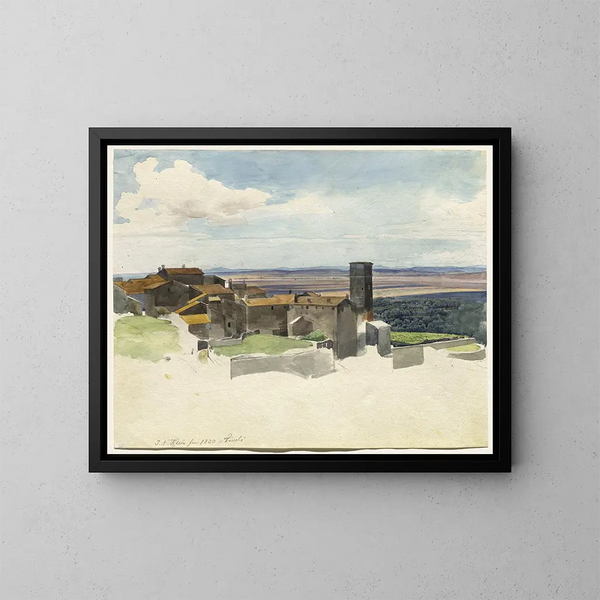 Tivoli en het Romeinse landschap - Johann Adam Klein — ingelijst kunstwerk aan de muur