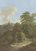 Vue sur une ruïne de château au premier plan un berger avec troupeau - Johann Albrecht Friedrich Rauscher — weergave van het kunstwerk