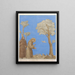 Saint François preaching to the birds - Johann Anton Ramboux — framed artwork on a wall