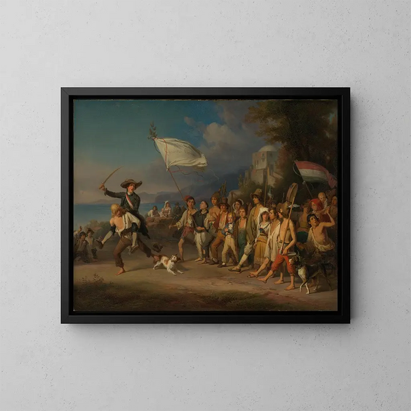 La défense des enfants - Johann Baptist Kirner — ingelijst kunstwerk aan de muur