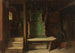 Binnenkant van het Zwarte Woud boerderij met groene aardewerken kachel - Johann Baptist Kirner — weergave van het kunstwerk