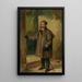 van een bebaarde man in winterkleding met linkerarm omhoog - Johann Baptist Kirner — ingelijst kunstwerk aan de muur