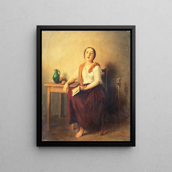 Johann Baptist Reiter - Portrait of a Young Woman Singing.webp
