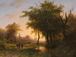 Johann Bernhard Klombeck - Waldlandschaft mit Teich.webp