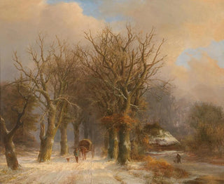Johann Bernhard Klombeck - Winter Landscape with Horse and Cart.webp