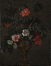 Bloemen in een sculptuurvaas - Johann Daniel Preissler — weergave van het kunstwerk