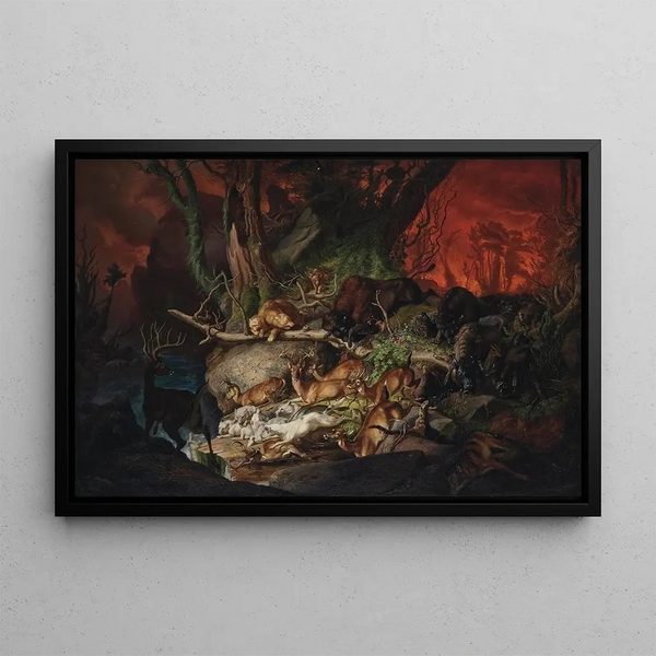 Johann Friedrich Wilhelm Wegener - A forest fire North America.webp