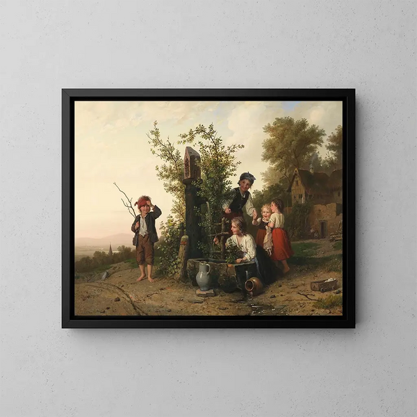 Het molspel - Johann Georg Meyer von Bremen — ingelijst kunstwerk aan de muur
