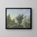 Rijke landschap kunstdruk met bomen, weiden en dorpen, links op de voorgrond een hut met een put en vele figuren - Johann Georg Pforr — ingelijst kunstwerk aan de muur