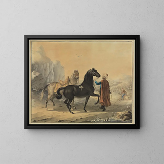 Johann Georg Pforr - Trke mit Rappe und Schimmel.webp
