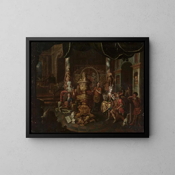 In de atelier van de schilder - Johann Georg Platzer — ingelijst kunstwerk aan de muur