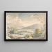 View of the Tegernsee Monastery seen from the northeast - Johann Georg von Dillis — framed artwork on a wall