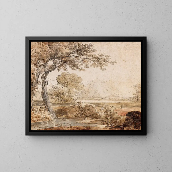 Landschap van de Prealpen - Johann Georg von Dillis — ingelijst kunstwerk aan de muur