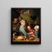 Keukeninterieur met personages - Johann Gerlach Lambert — ingelijst kunstwerk aan de muur
