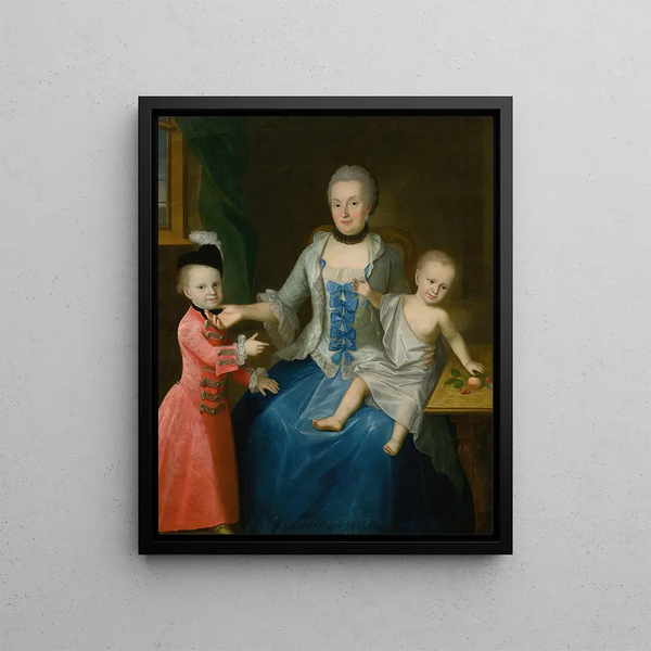 Johann Gottlieb Becker - Portrait Of Fridericia Adolphina Countess Von Schlieben And Her Two Sons Gotthelf Sigismund And Adolf Friedrich.webp