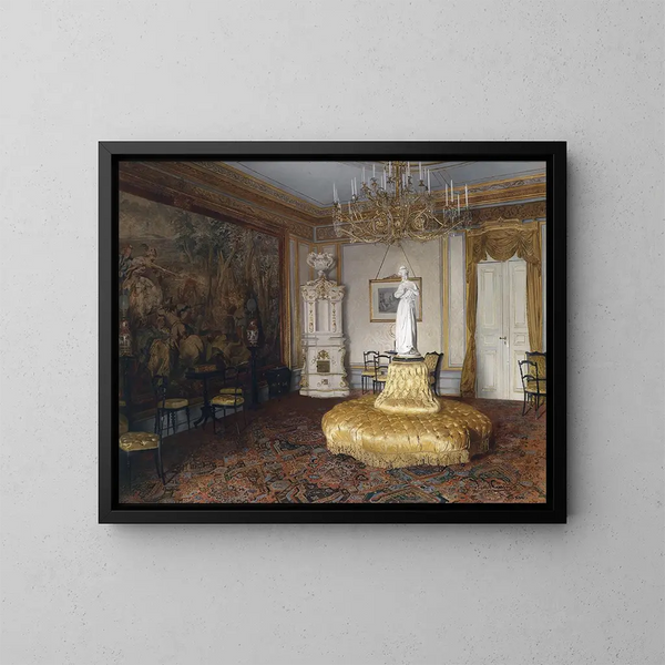 Binnen schilderij - Johann Hamza — ingelijst kunstwerk aan de muur