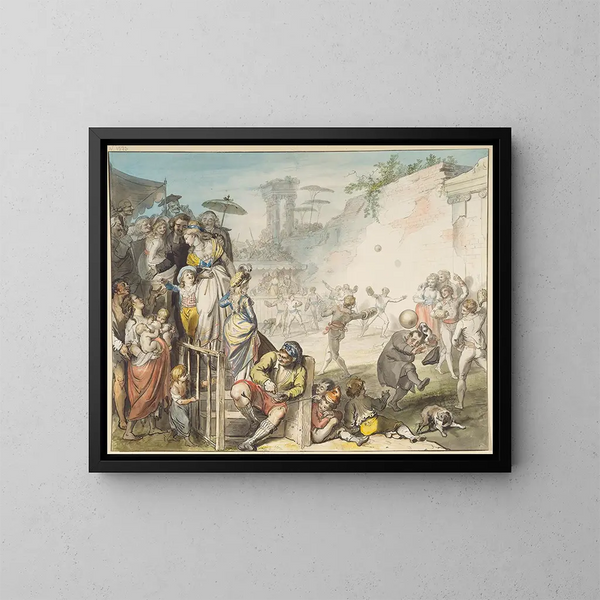 Jeu de balle à Rome - Johann Heinrich Ramberg — ingelijst kunstwerk aan de muur