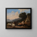 Landschap met bergers bij een put - Johann Heinrich Roos — ingelijst kunstwerk aan de muur