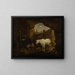 van Kinderen die spelen in een schuur - Johann Heinrich Roos — ingelijst kunstwerk aan de muur