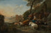 van Familie van herders met kudde, gekampeerd in een zuidelijk landschap - Johann Heinrich Roos — weergave van het kunstwerk