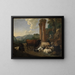 scène van herders in een landschap van Romeinse ruïnes - Johann Heinrich Roos — ingelijst kunstwerk aan de muur