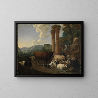 Johann Heinrich Roos - Hirtenszene in rmischer Ruinenlandschaft.webp