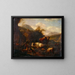 Landschap met jagers - Johann Heinrich Roos — ingelijst kunstwerk aan de muur