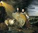 Zelfportret met zijn vrouw en symbolen van het christelijk geloof - Johann Heinrich Roos — weergave van het kunstwerk