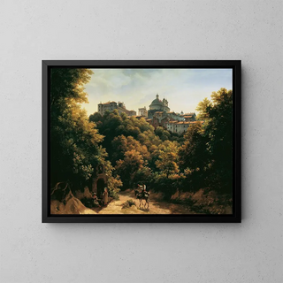 Vue d'Ariccia - Johann Heinrich Schilbach — ingelijst kunstwerk aan de muur