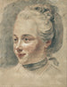 van een drie kwart portret van het hoofd van een meisje dat naar links is gekeerd - Johann Heinrich Tischbein de Jonge — weergave van het kunstwerk