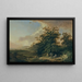 Landschap met reizigers aan een rivieroevers - Johann Heinrich West — ingelijst kunstwerk aan de muur