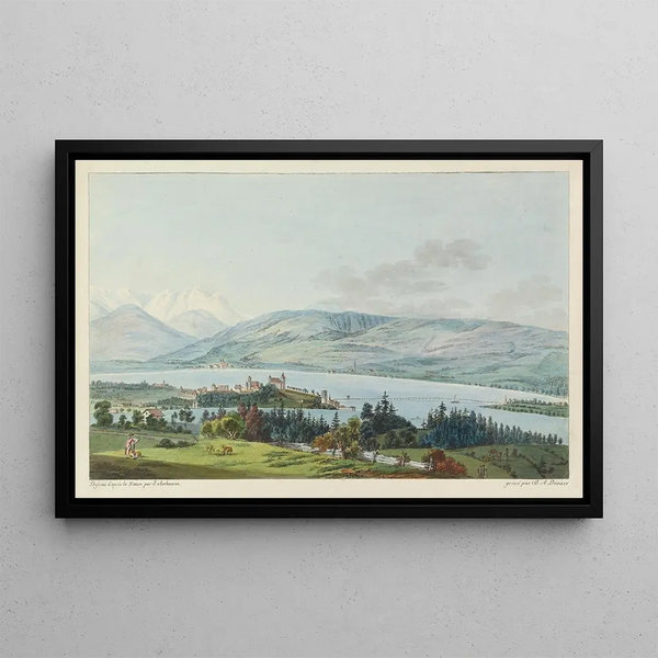 Johann Jakob Aschmann - Vu de la Ville de Rapperswyl au bord du Lac de Zuric.webp