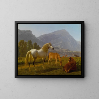 Johann Jakob Biedermann - Alpine Landscape With Horses.webp