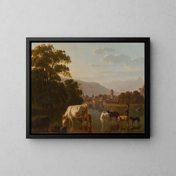 Onder water - Johann Jakob Biedermann — ingelijst kunstwerk aan de muur