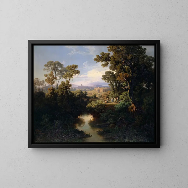 van de omgeving van Rome - Johann Jakob Frey — ingelijst kunstwerk aan de muur