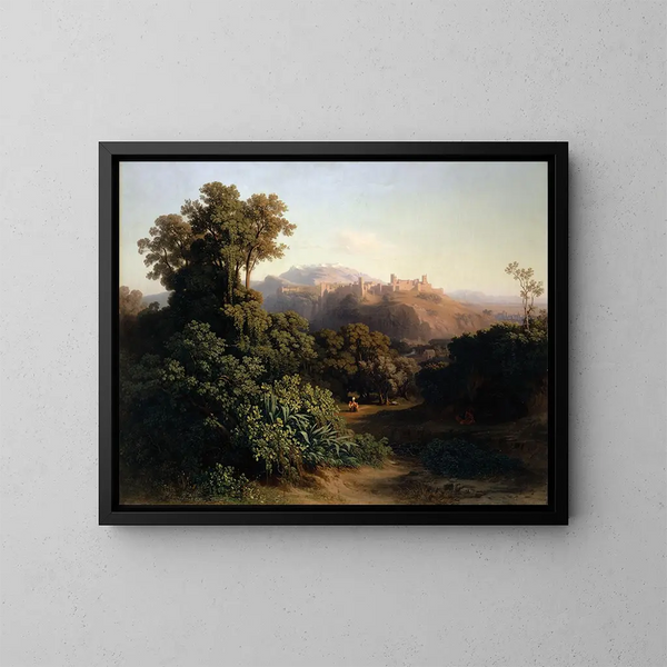 Landschap bij Granada - Johann Jakob Frey — ingelijst kunstwerk aan de muur