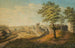 Uitzicht vanaf de Elisabethenschanze op de ronde bastion richting de stenen poort en de stenen versterking in Basel - Johann Jakob Schneider — weergave van het kunstwerk