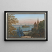 View of the glaciers and Saint-Pierre Island above the village of Gléresse on Lake Bienne - Johann Joseph Hartmann — framed artwork on a wall